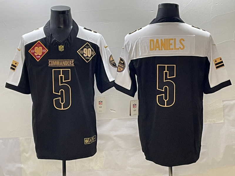 Men Washington Commanders #5 Daniels black  Nike NFL 2025 jersey 003->washington commanders->NFL Jersey